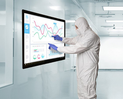 Blue Line monitor in cleanroom wall